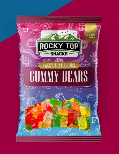 rocky top gummy bears, sour candies, sugar candies