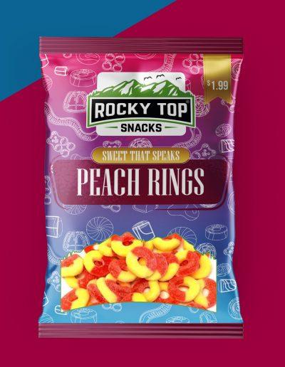 rocky top peach rings, peach rings gummy candy