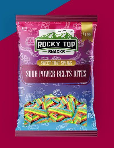 super sour candy, sour belts, rocky top sour power belts bites